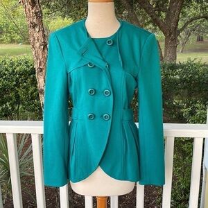 Nanette Lepore Turquoise Double-Breasted Blazer